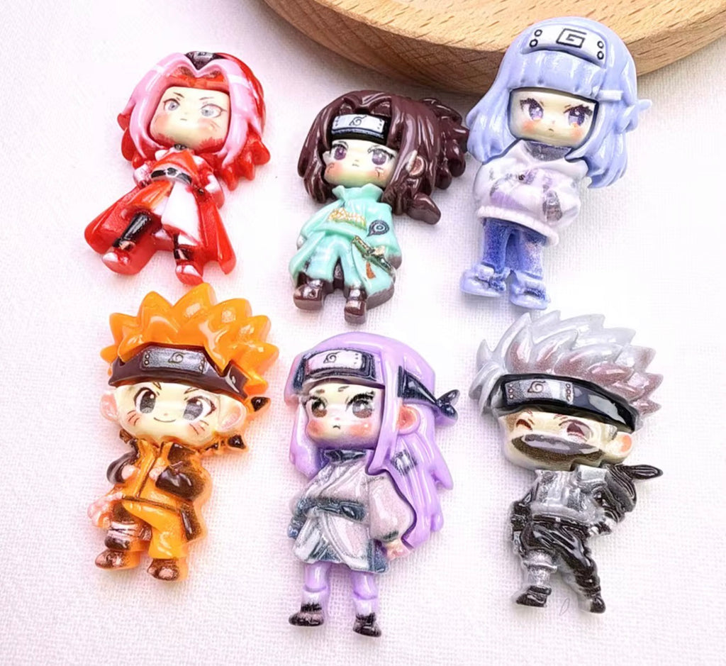 Anime Orange Hair & Friends Resin Flat Back Charms