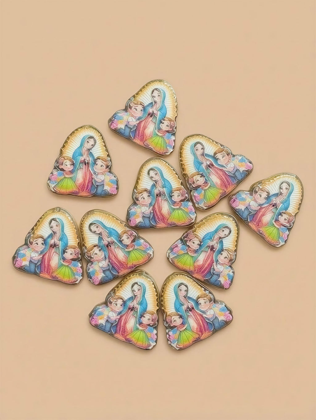 Religious Acrylic Beads 10pcs