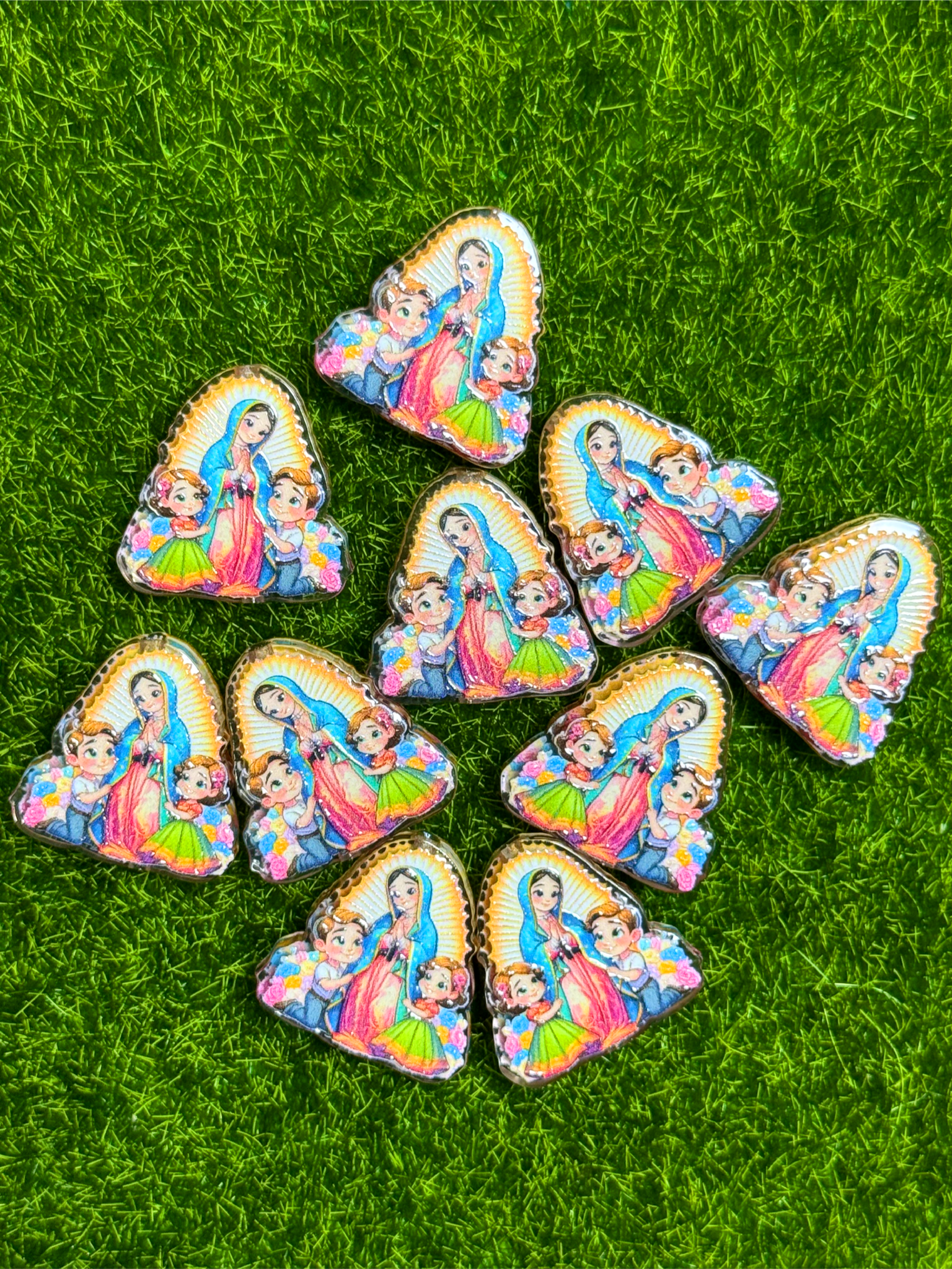 Religious Acrylic Beads 10pcs